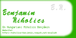 benjamin miholics business card